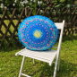 Preview: Rundes Kissen Mandala Blume groß 50cm